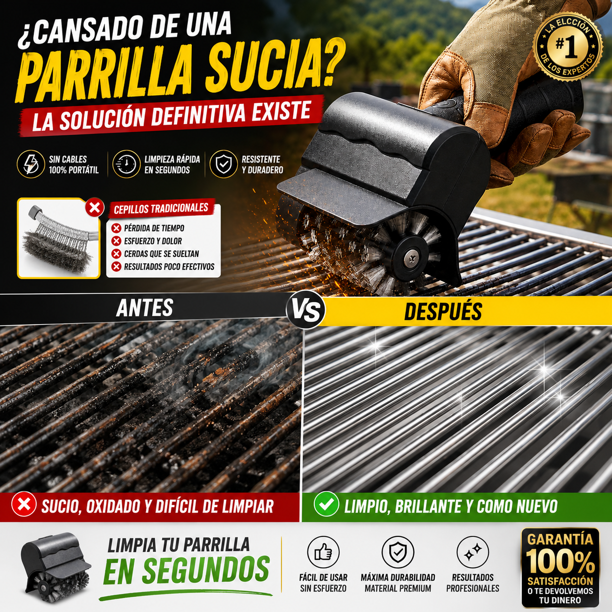 Cepillo Electrico Limpia Parrillas